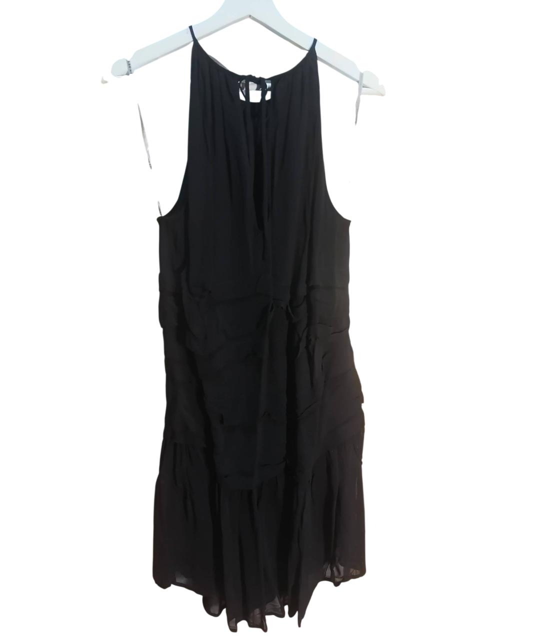 TWIN-SET Черное вискозное коктейльное платье, фото 2