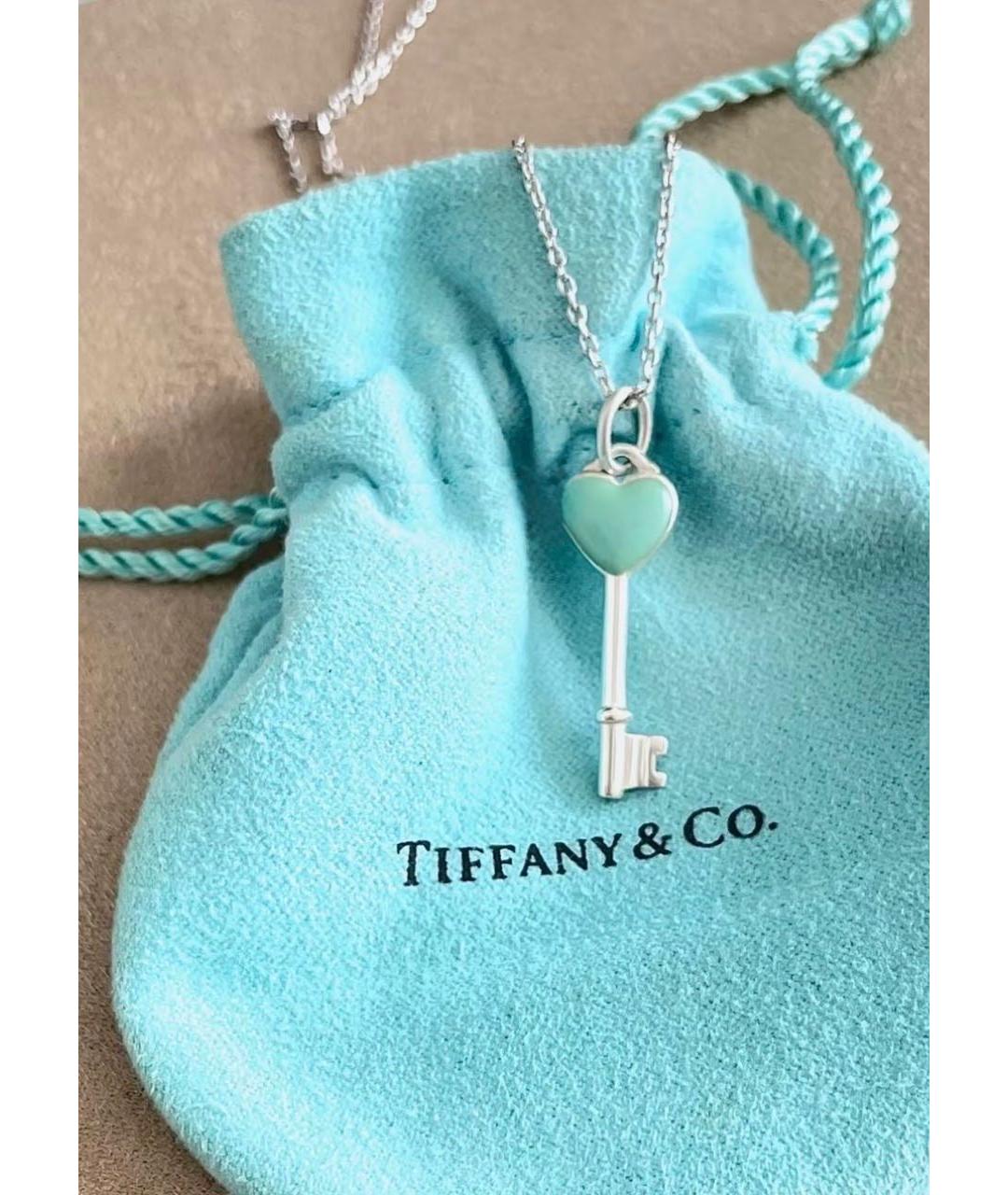 TIFFANY&CO Бирюзовая серебряная подвеска, фото 4