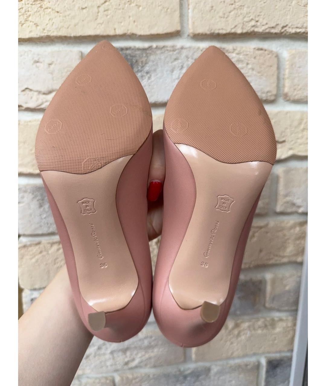 GIANVITO ROSSI Розовые кожаные туфли, фото 6