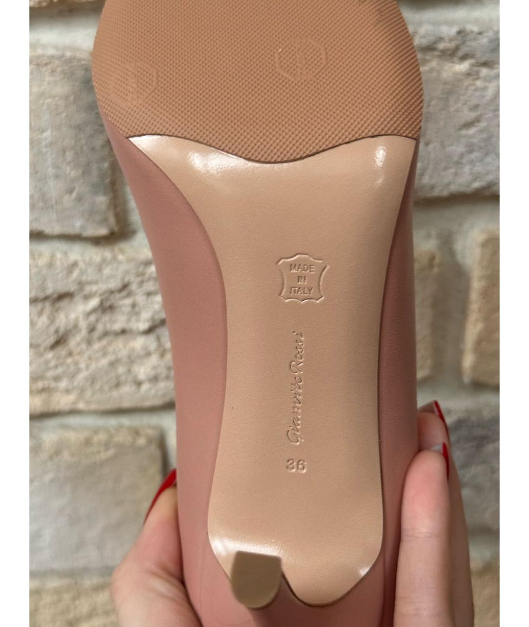 GIANVITO ROSSI Розовые кожаные туфли, фото 7
