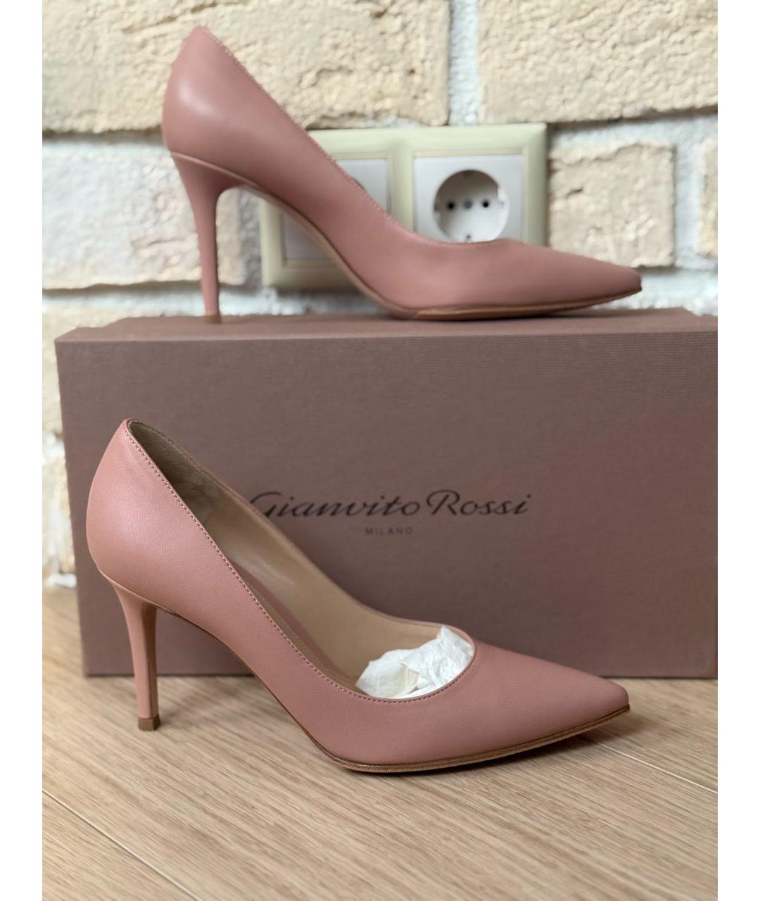 GIANVITO ROSSI Розовые кожаные туфли, фото 9