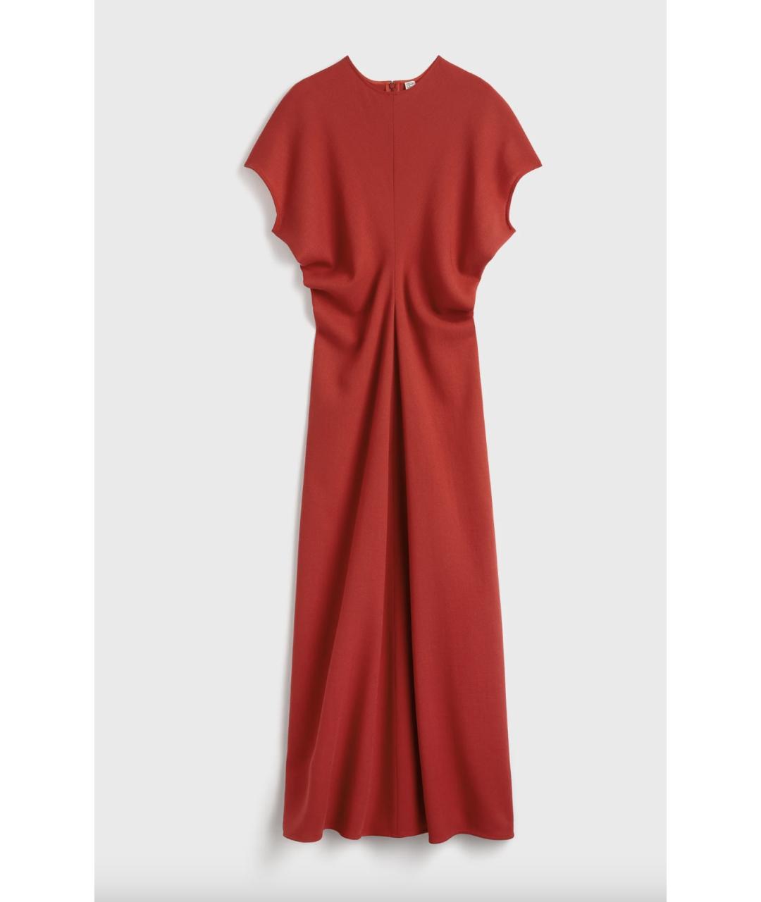 TOTEME Красное шерстяное повседневное платье, фото 6