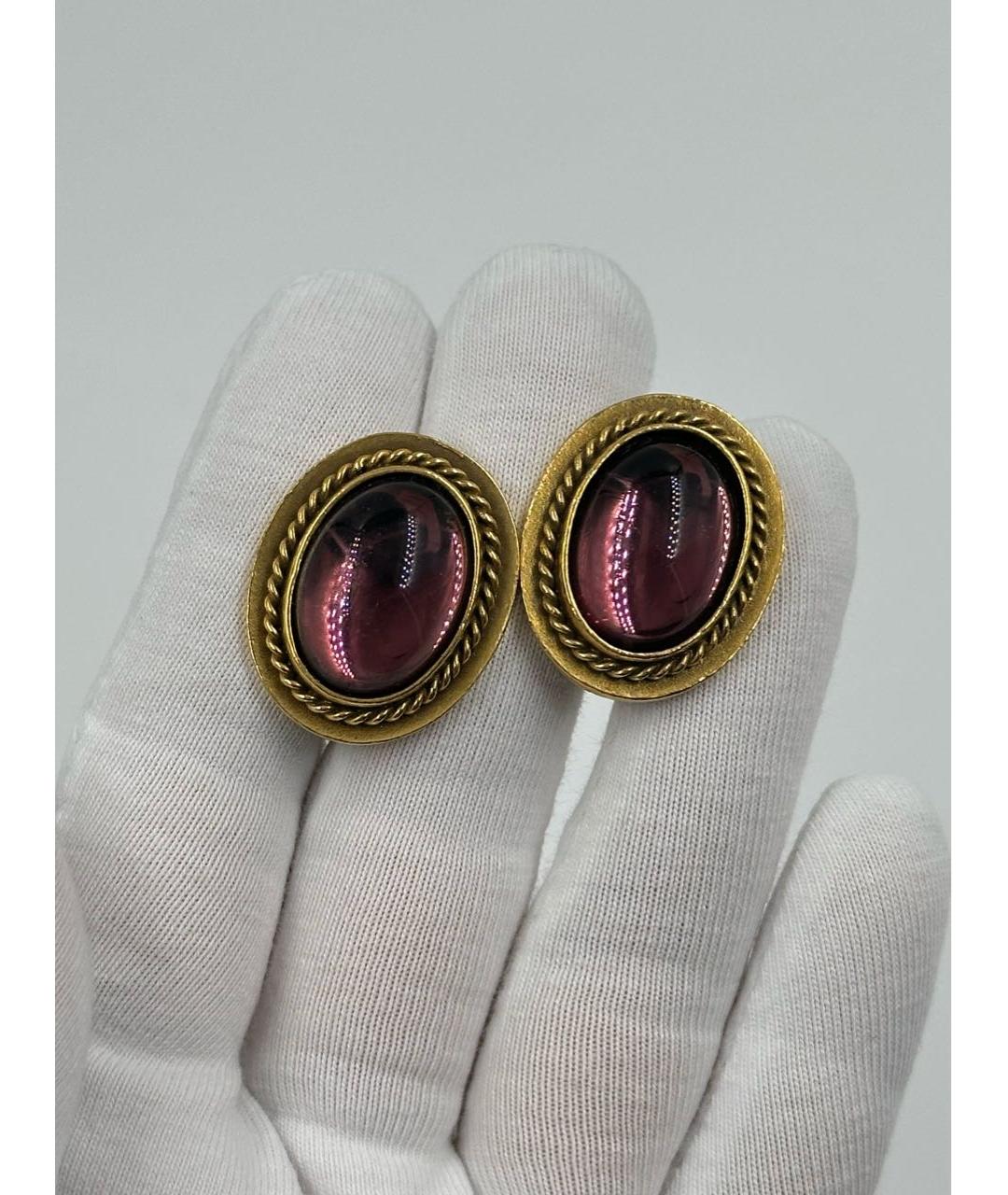 SAINT LAURENT Фиолетовые клипсы, фото 4