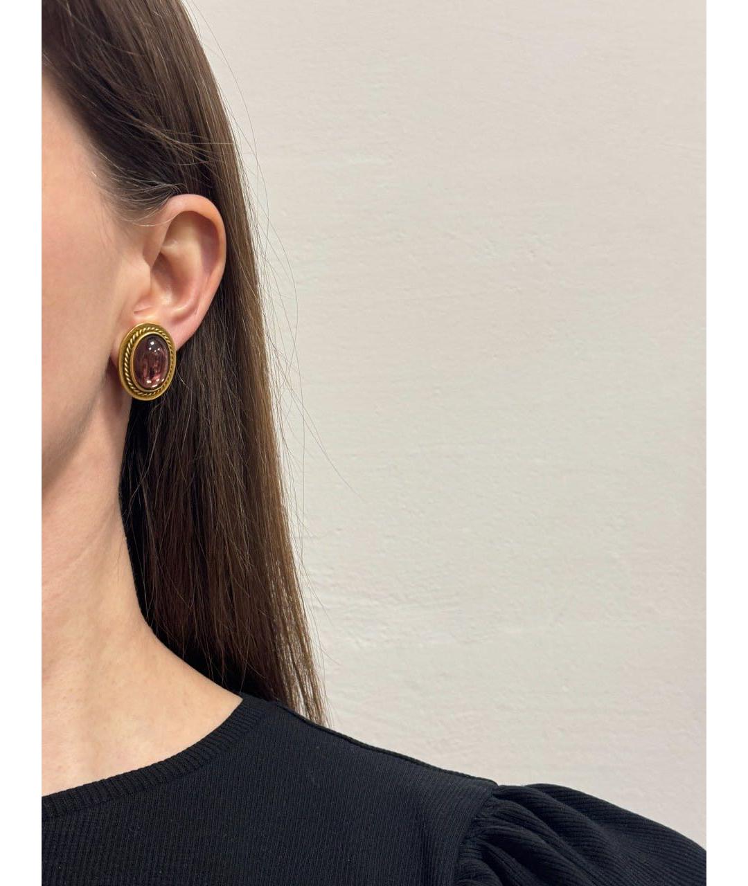 SAINT LAURENT Фиолетовые клипсы, фото 6