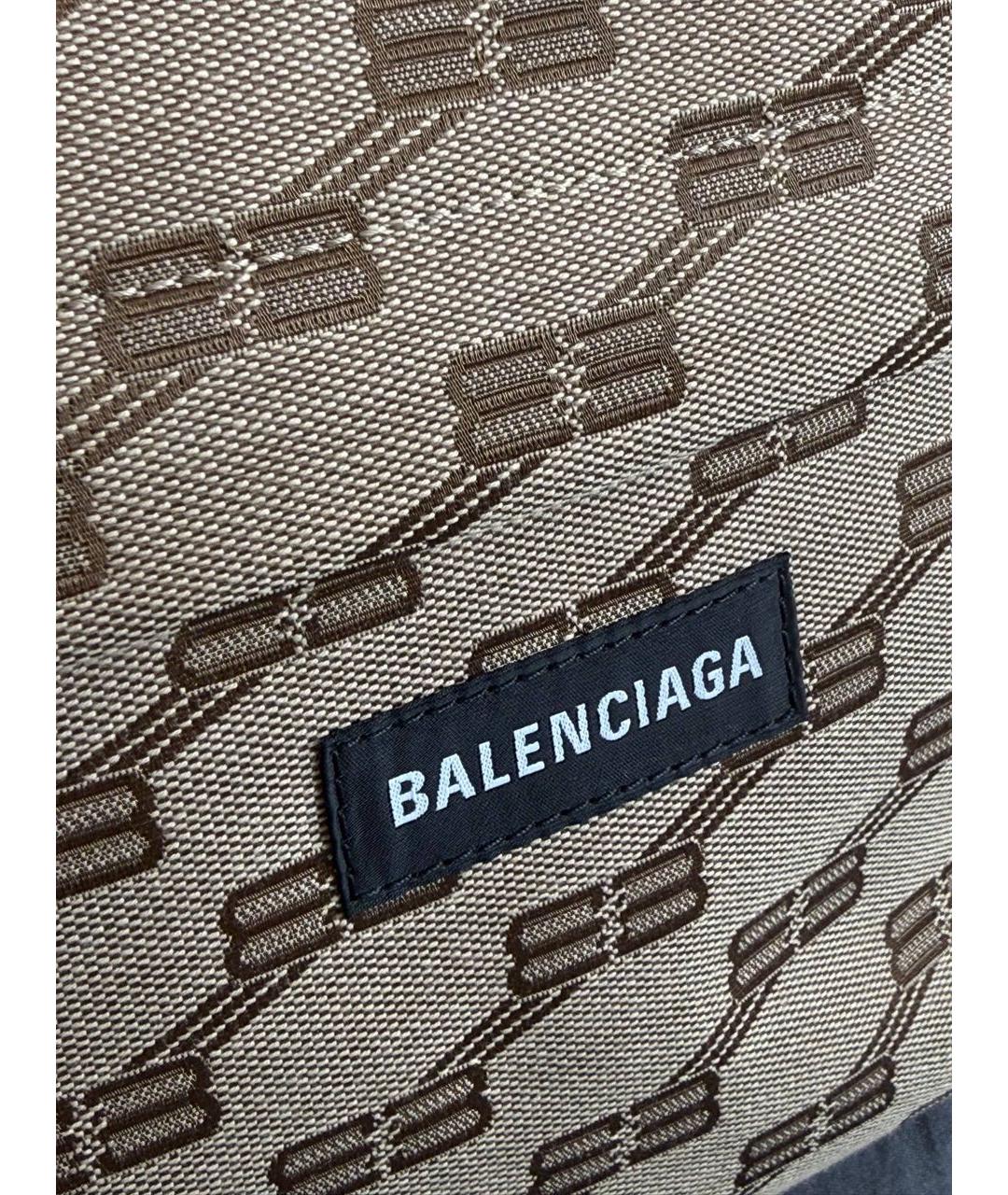 BALENCIAGA Бежевый жаккардовый рюкзак, фото 4