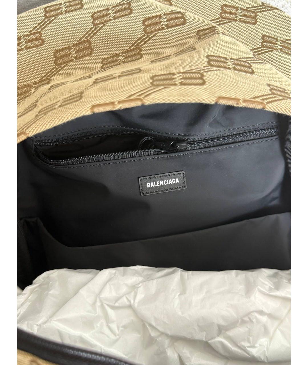 BALENCIAGA Бежевый жаккардовый рюкзак, фото 5