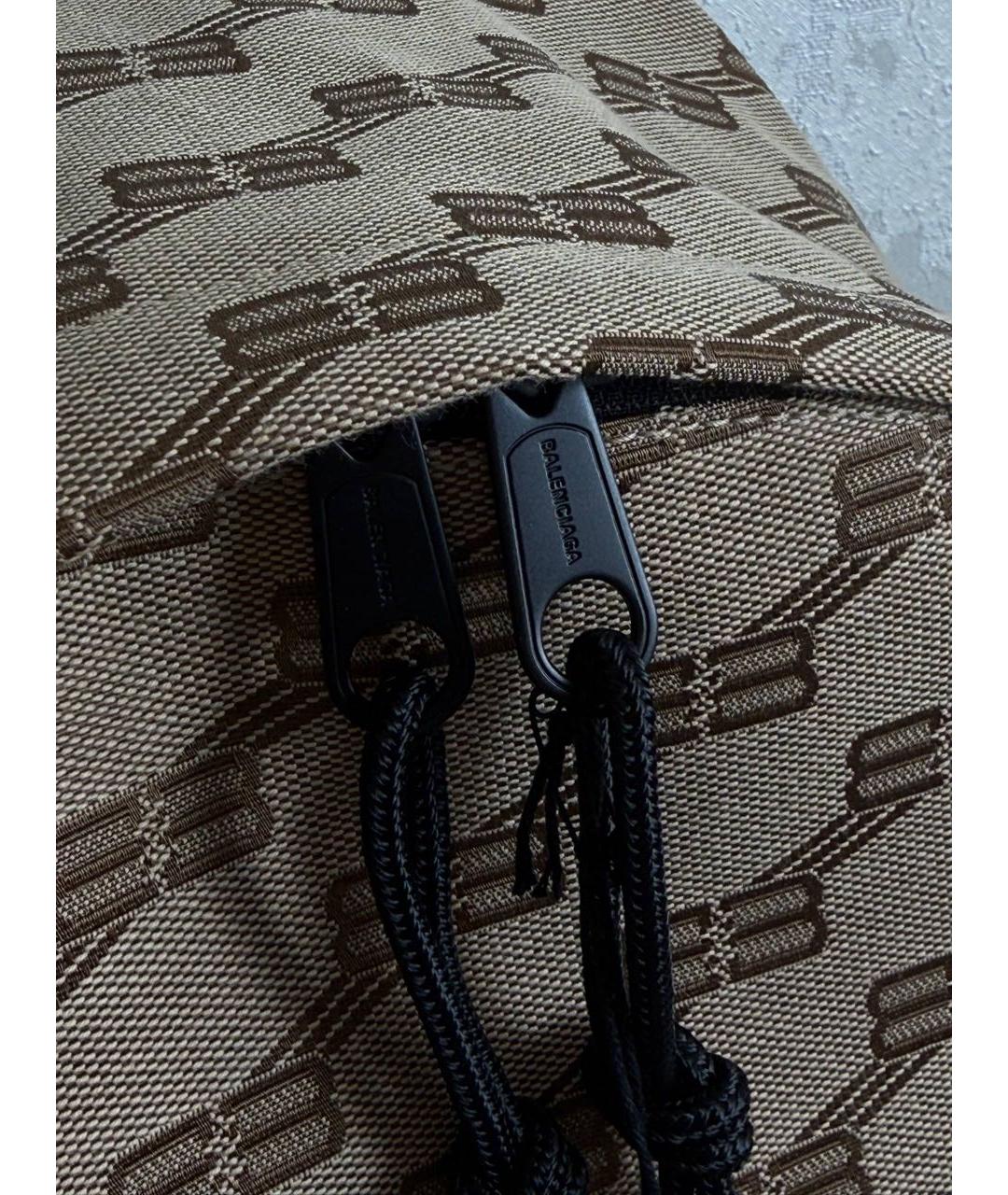 BALENCIAGA Бежевый жаккардовый рюкзак, фото 3