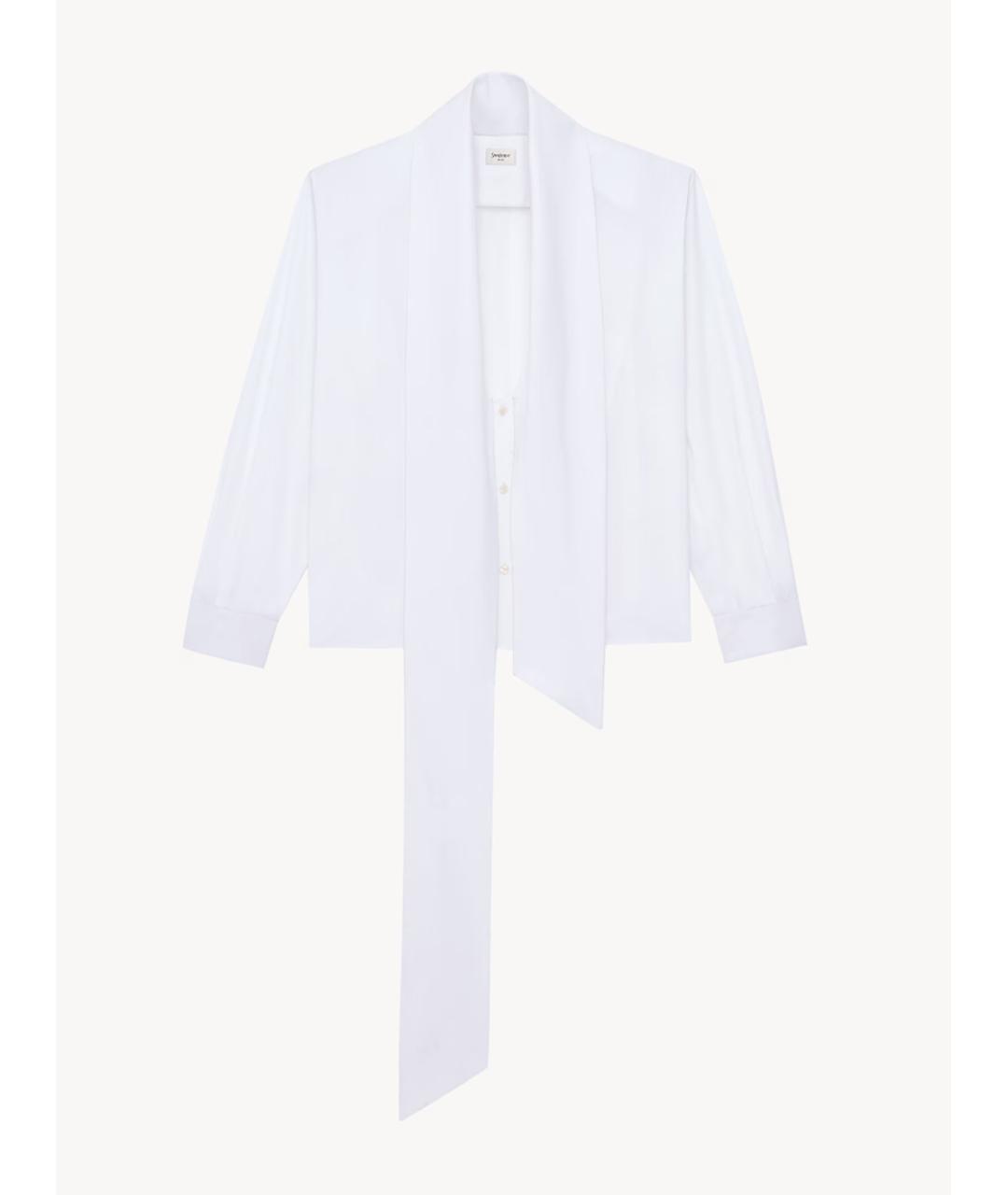 SAINT LAURENT Белая хлопковая блузы, фото 3