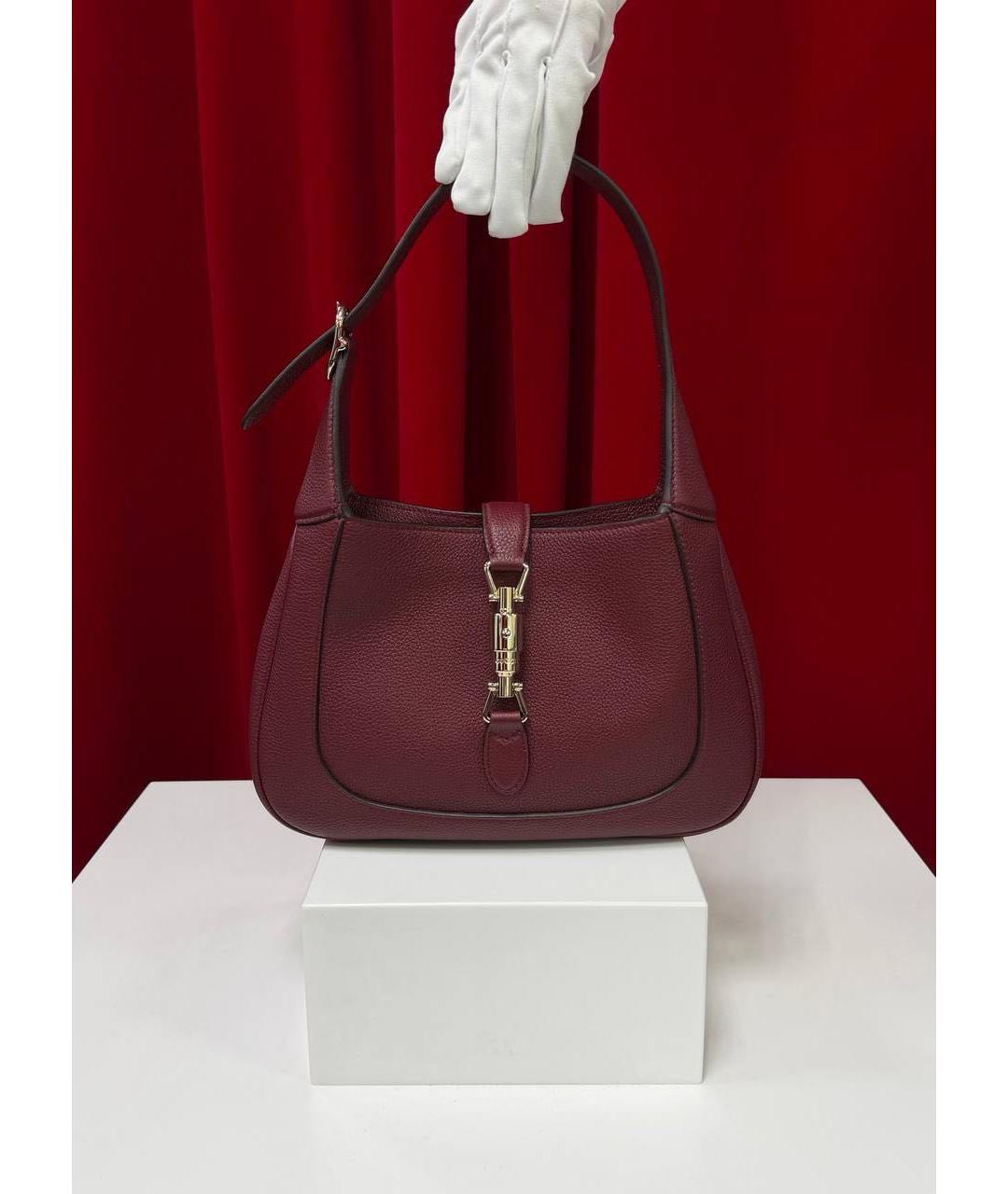 GUCCI Бордовая кожаная сумка через плечо, фото 5