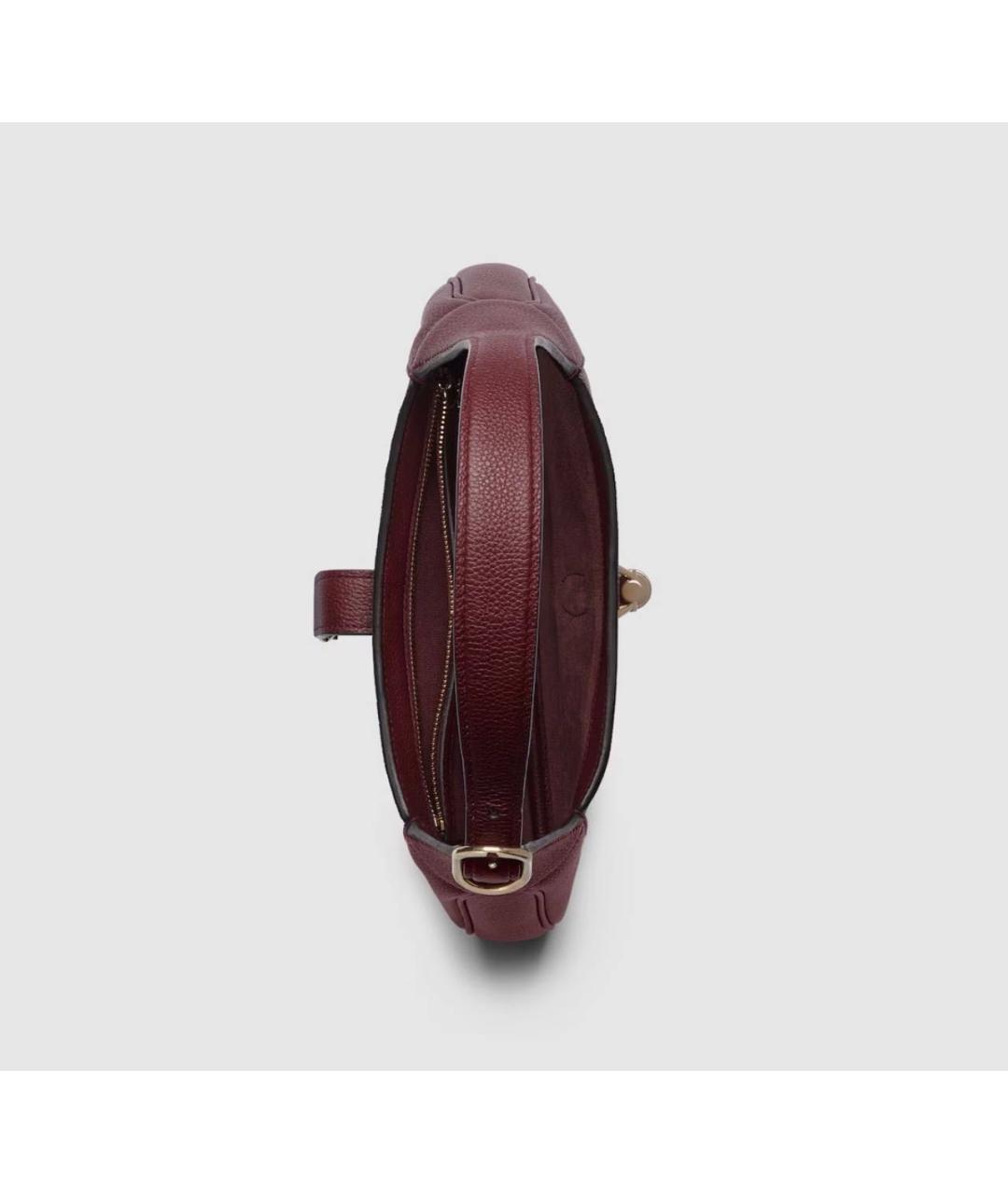 GUCCI Бордовая кожаная сумка через плечо, фото 4
