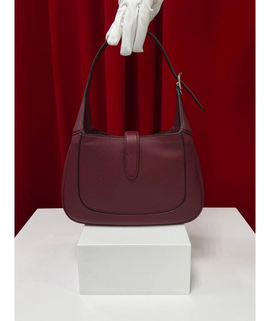 GUCCI Бордовая кожаная сумка через плечо, фото 6