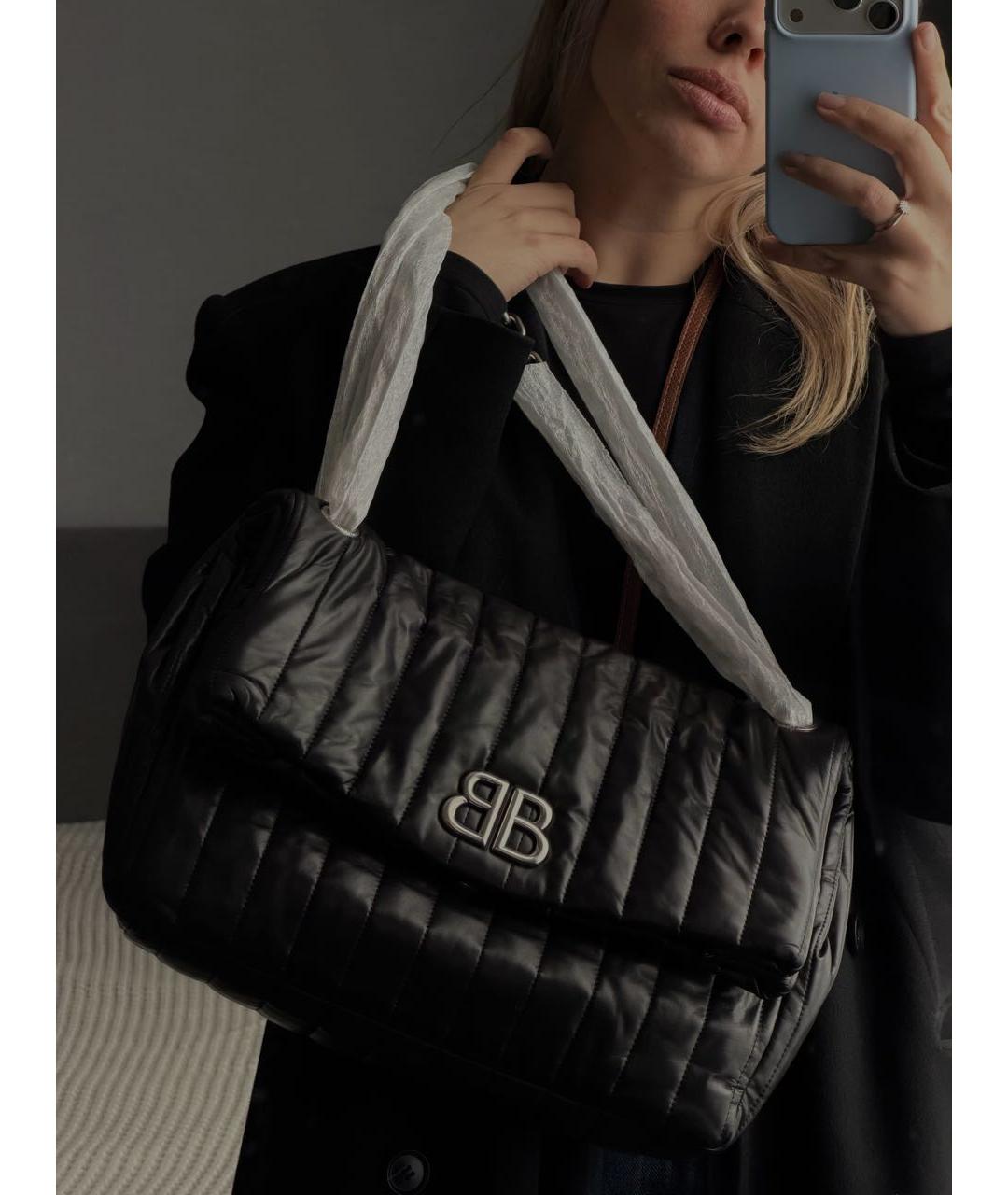 BALENCIAGA Черная кожаная сумка через плечо, фото 5