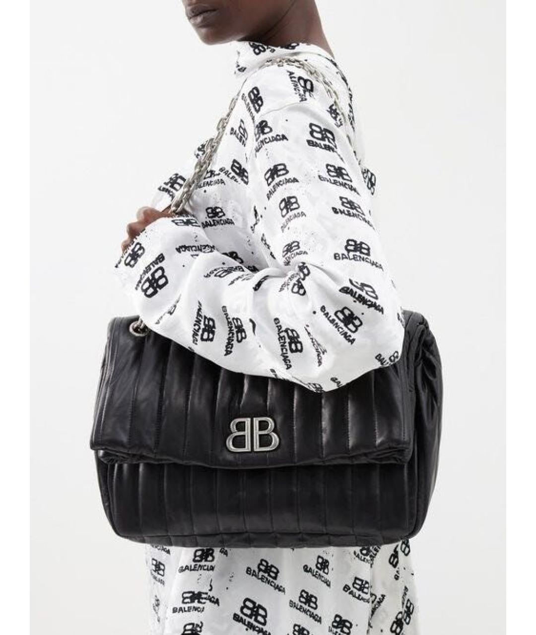 BALENCIAGA Черная кожаная сумка через плечо, фото 8