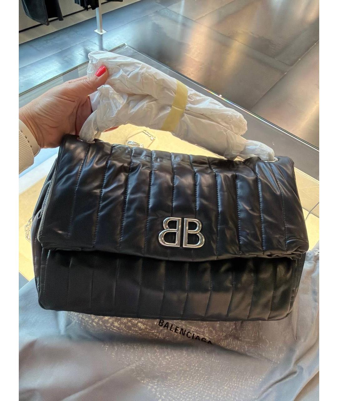 BALENCIAGA Черная кожаная сумка через плечо, фото 9