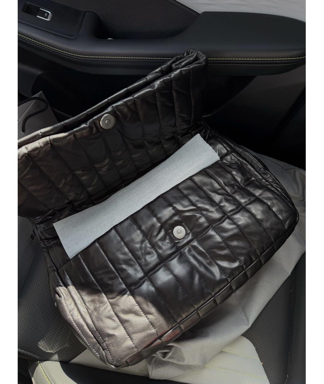 BALENCIAGA Черная кожаная сумка через плечо, фото 3