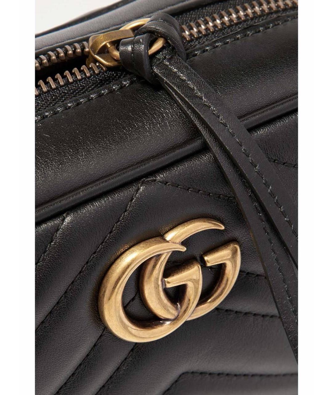 GUCCI Черная кожаная сумка через плечо, фото 5