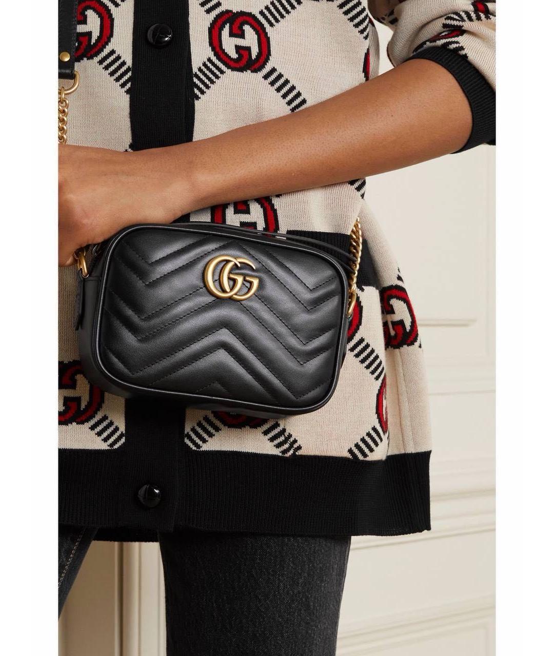 GUCCI Черная кожаная сумка через плечо, фото 3