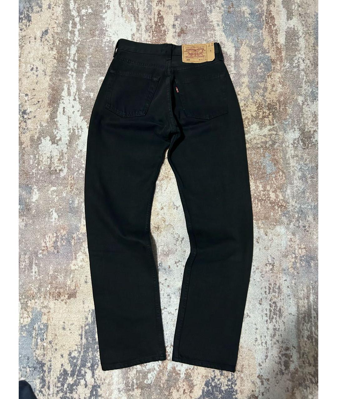 LEVI'S Черные хлопковые прямые джинсы, фото 2