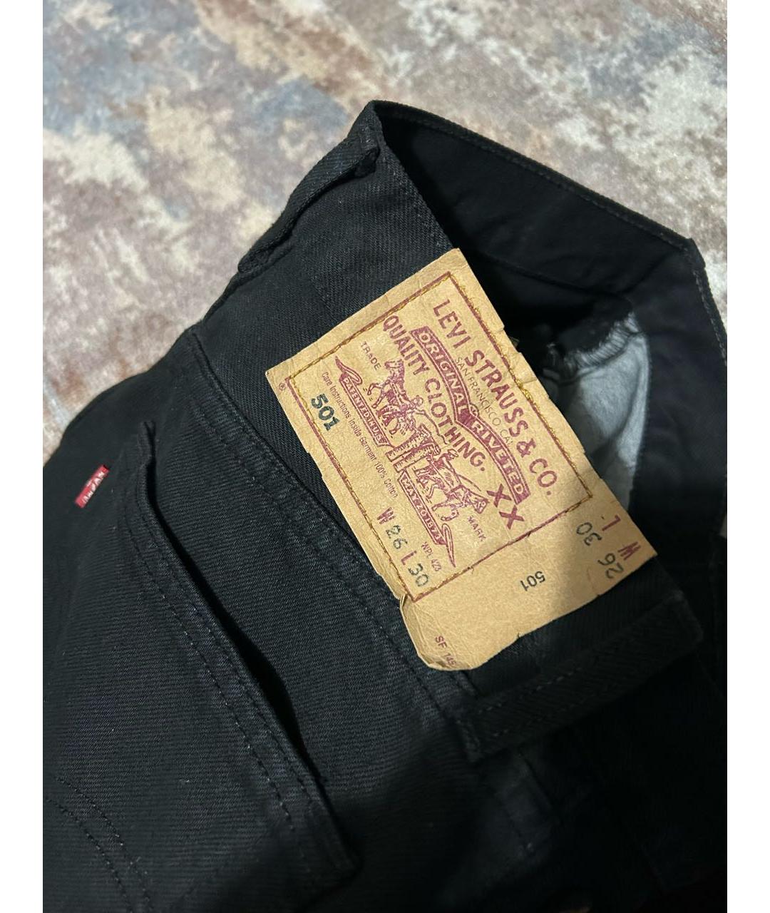 LEVI'S Черные хлопковые прямые джинсы, фото 3