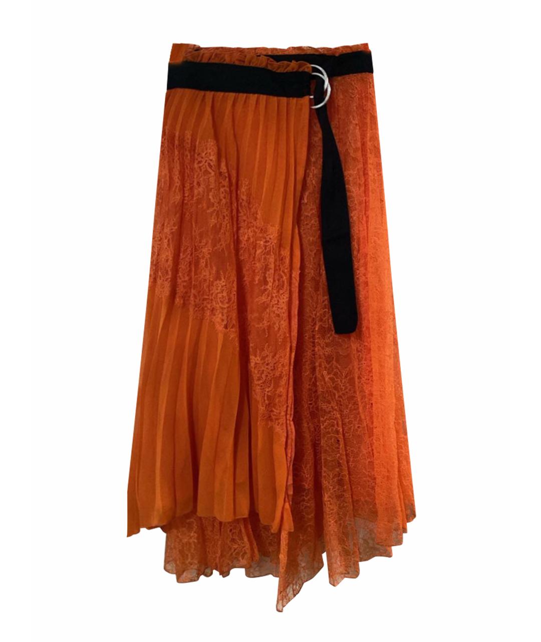 ERMANNO SCERVINO Оранжевая полиэстеровая юбка миди, фото 1