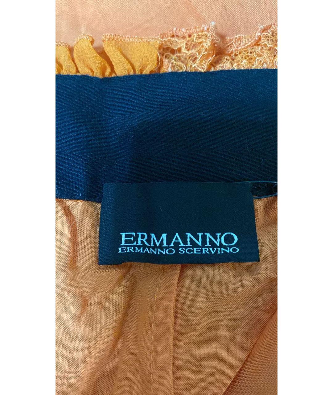 ERMANNO SCERVINO Оранжевая полиэстеровая юбка миди, фото 2