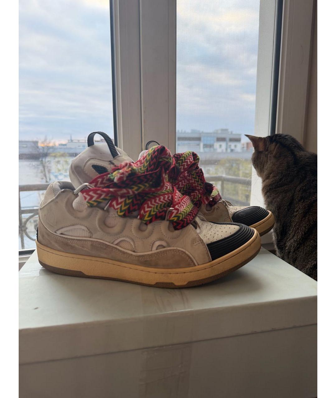 LANVIN Белые низкие кроссовки / кеды, фото 5