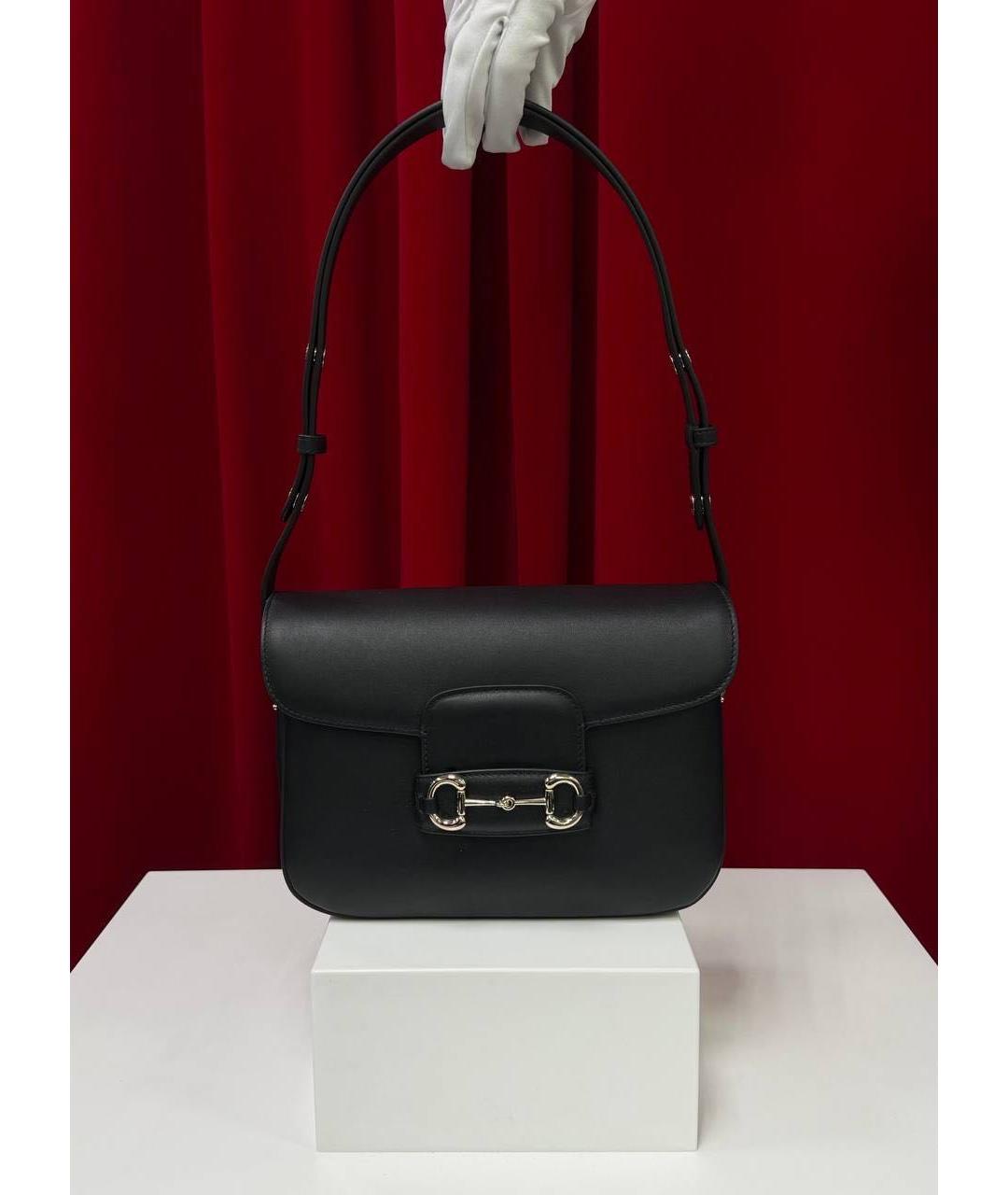 GUCCI Черная кожаная сумка через плечо, фото 4