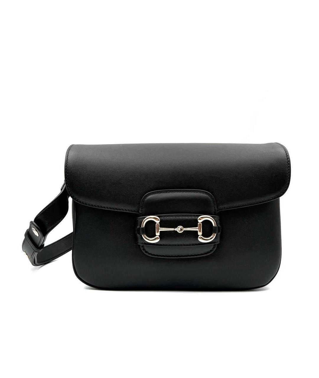 GUCCI Черная кожаная сумка через плечо, фото 6