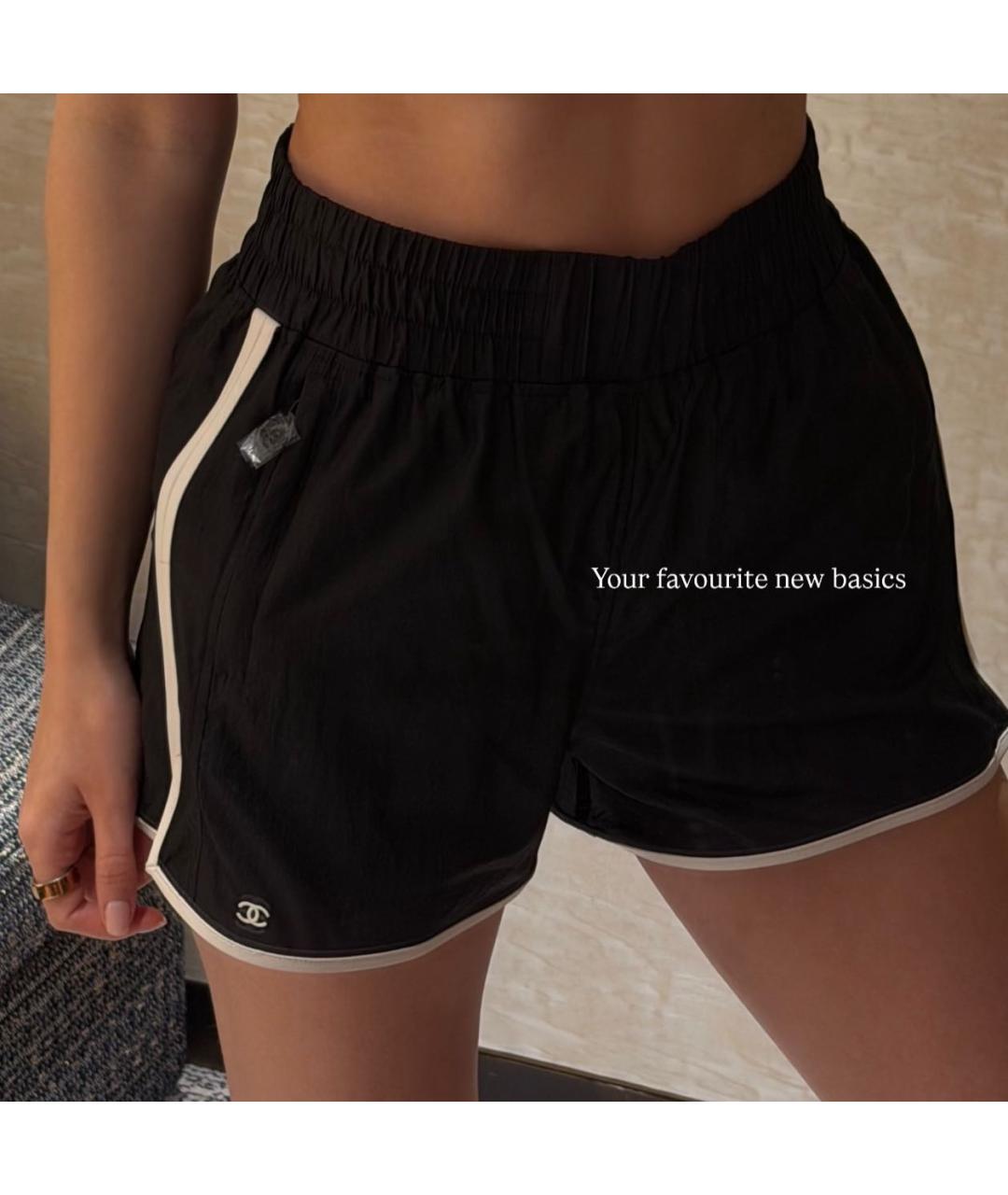 CHANEL Черные полиэстеровые шорты, фото 4
