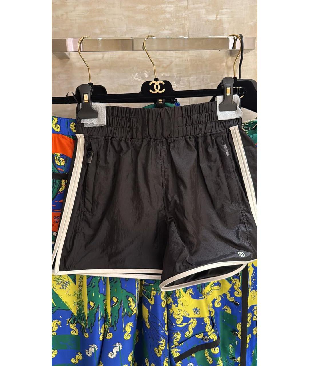 CHANEL Черные полиэстеровые шорты, фото 6