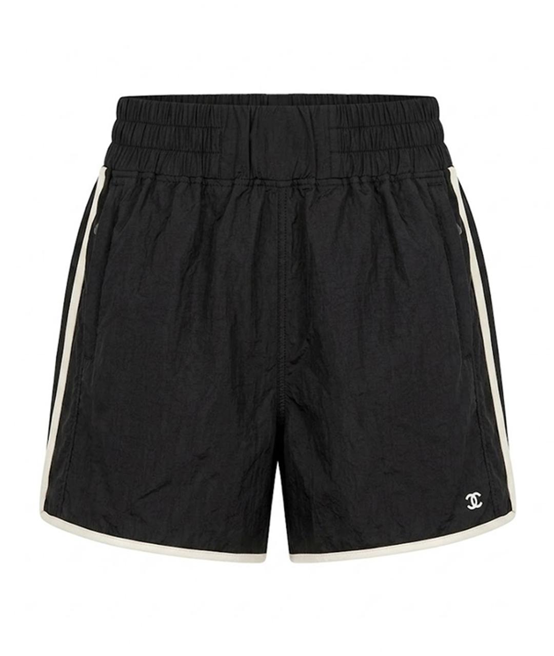 CHANEL Черные полиэстеровые шорты, фото 1