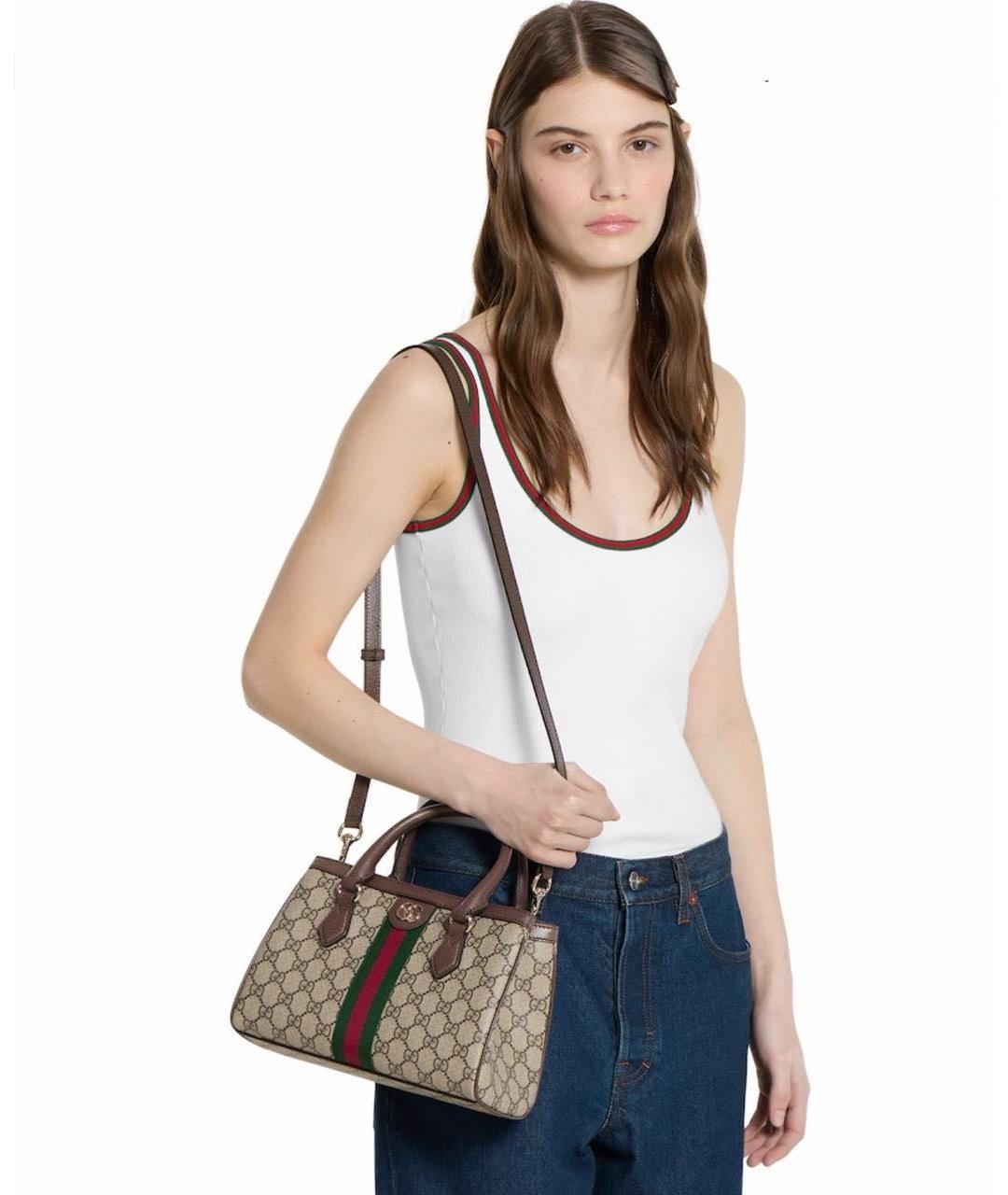 GUCCI Бежевая сумка тоут, фото 5