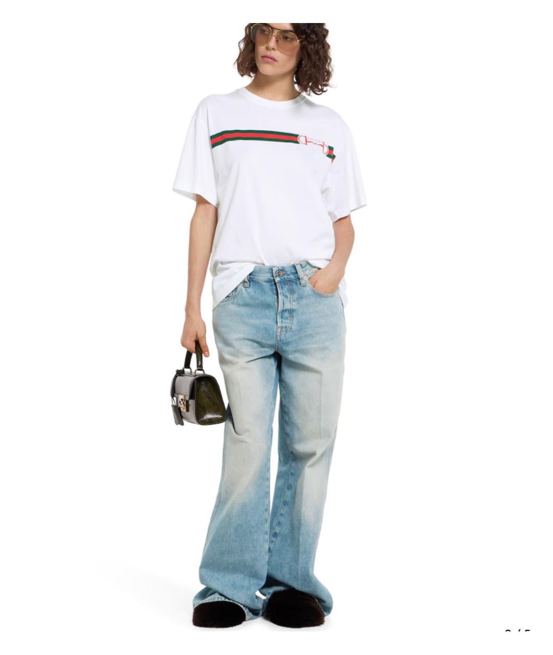 GUCCI Белая хлопковая футболка, фото 2