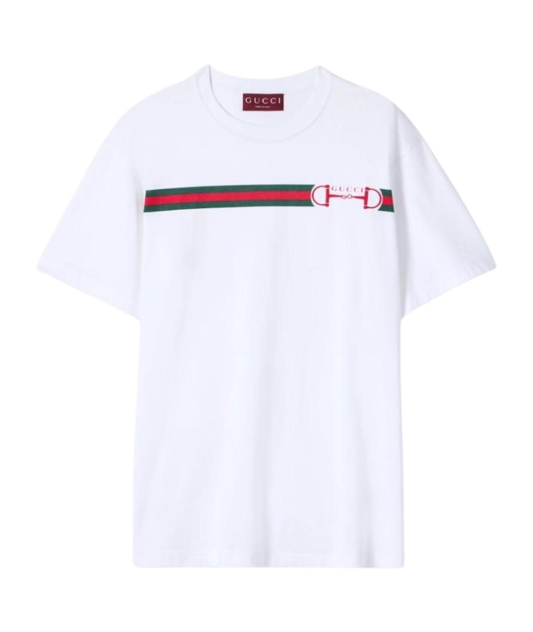 GUCCI Белая хлопковая футболка, фото 1