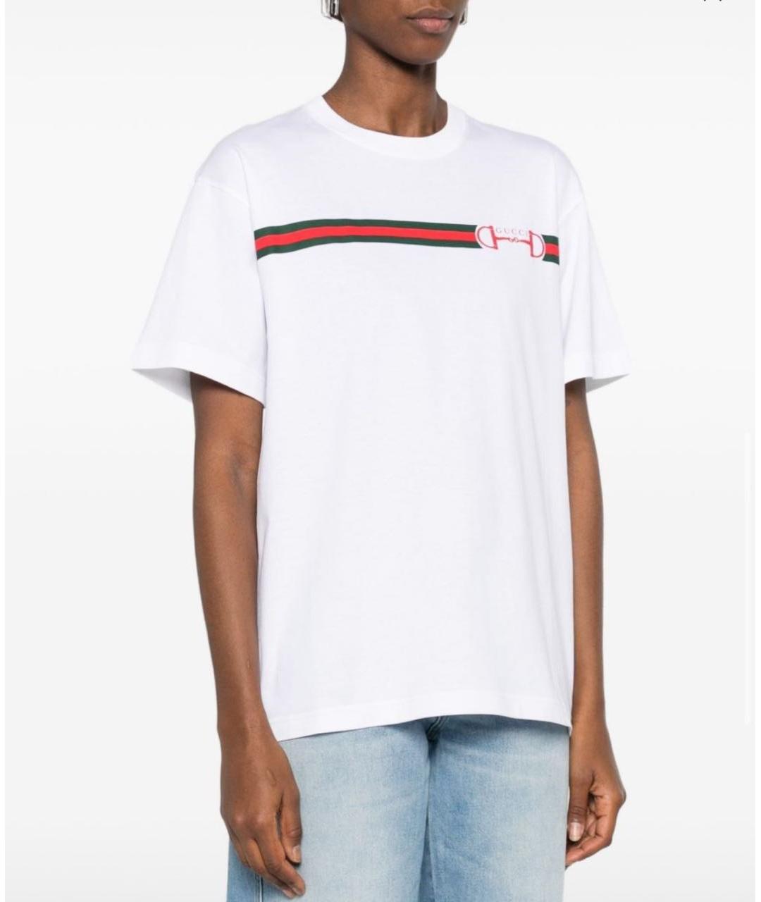 GUCCI Белая хлопковая футболка, фото 7