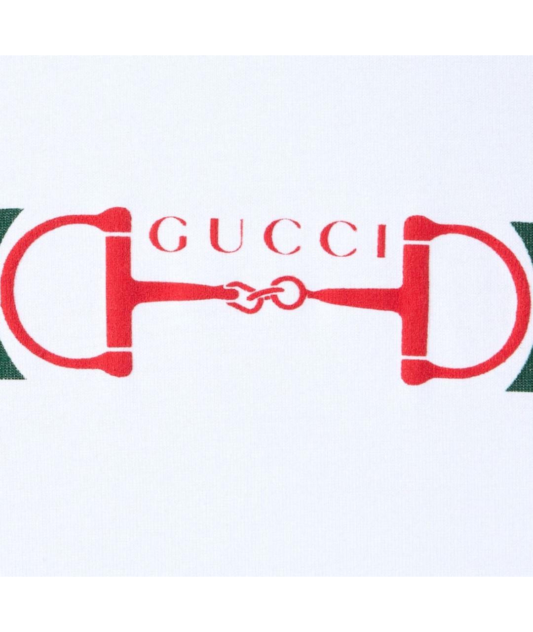 GUCCI Белая хлопковая футболка, фото 5