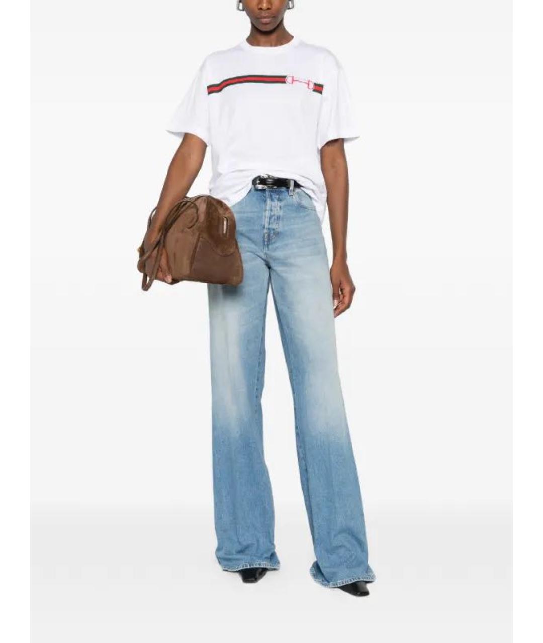 GUCCI Белая хлопковая футболка, фото 6