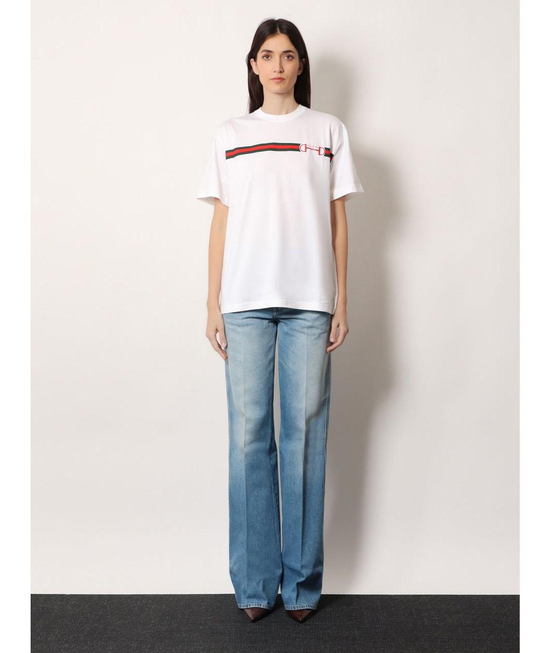 GUCCI Белая хлопковая футболка, фото 8