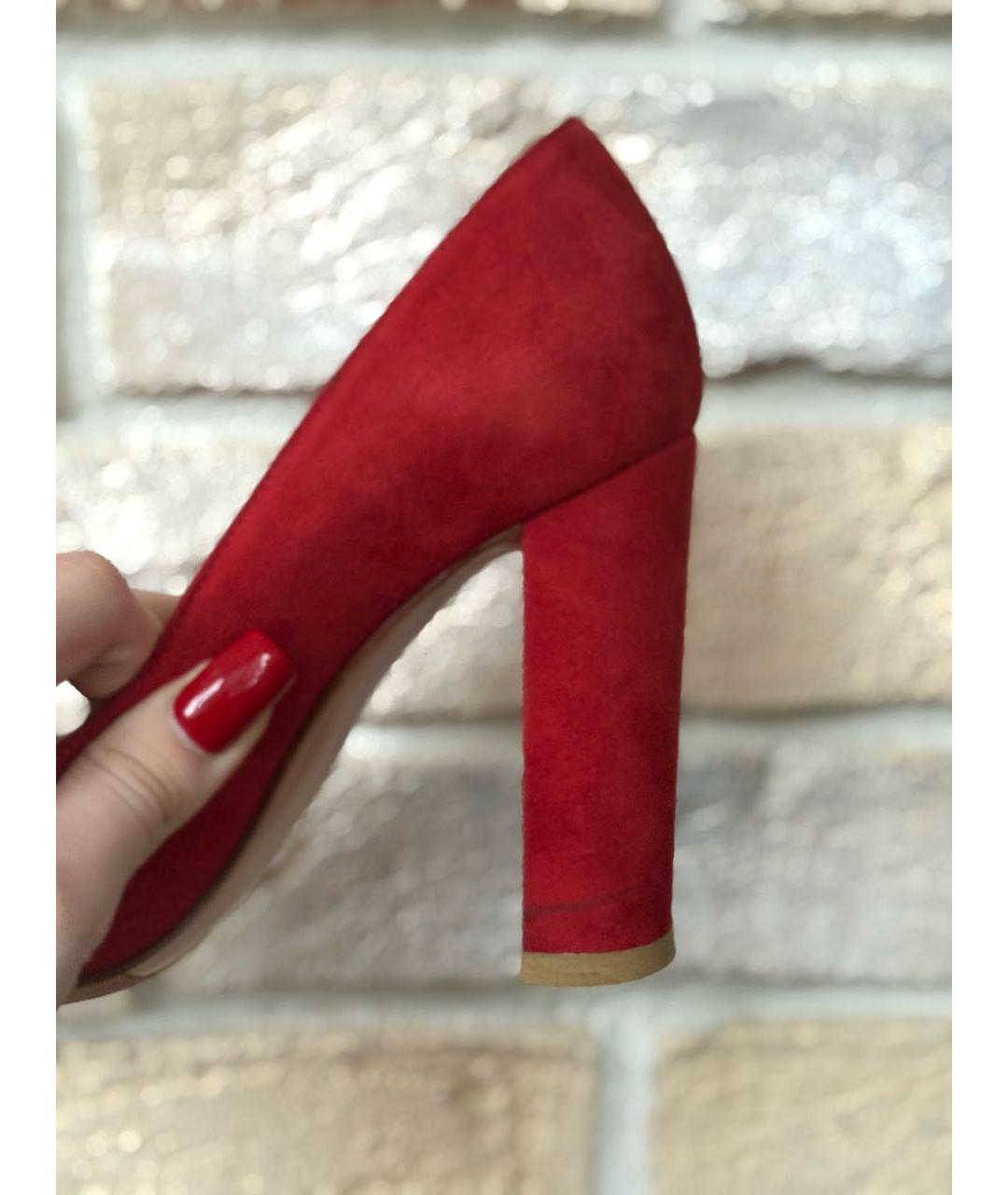 GIANVITO ROSSI Красные замшевые туфли, фото 7