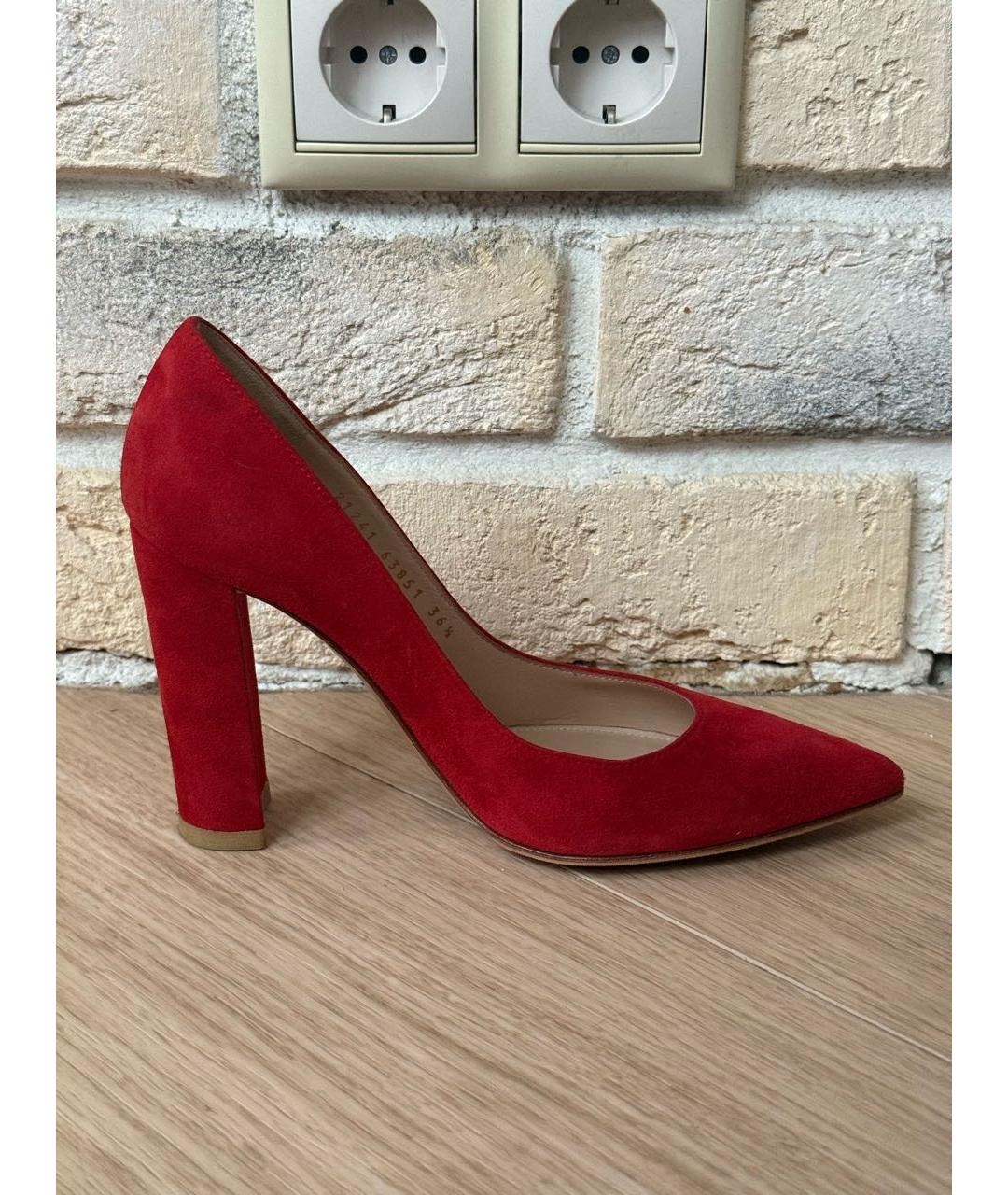 GIANVITO ROSSI Красные замшевые туфли, фото 9