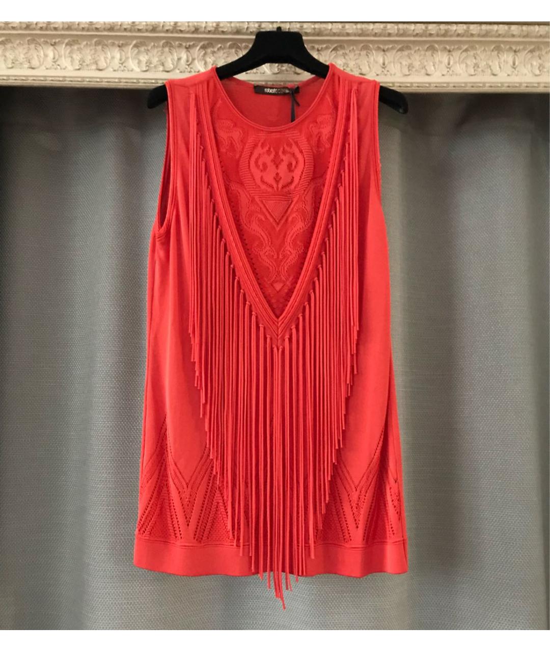 ROBERTO CAVALLI Красный хлопковый джемпер / свитер, фото 5