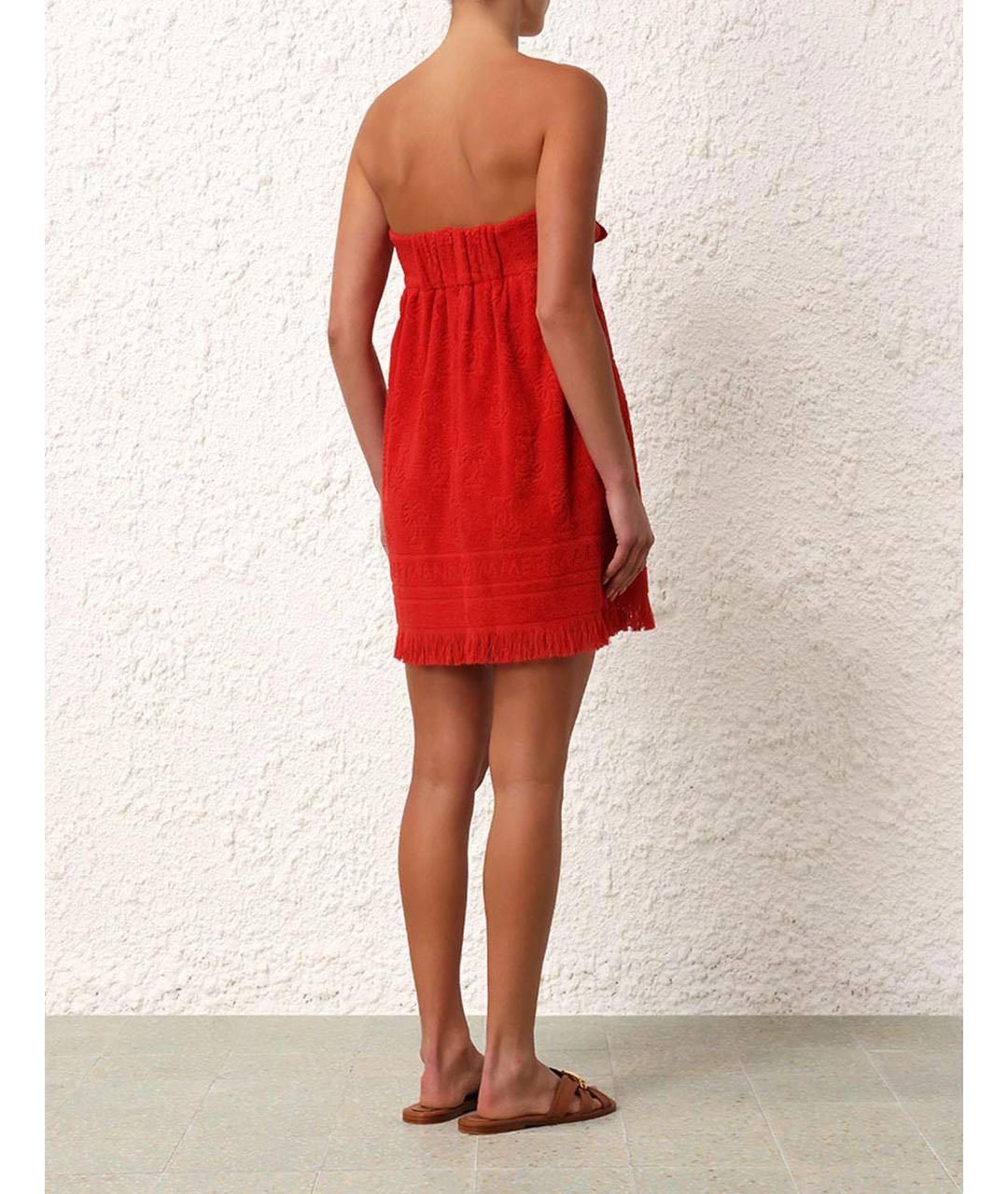 ZIMMERMANN Красное хлопковое повседневное платье, фото 4