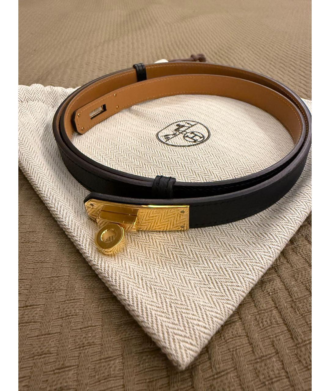 HERMES Черный кожаный ремень, фото 6