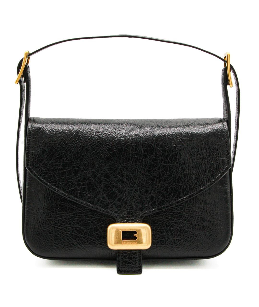 BALENCIAGA Черная кожаная сумка через плечо, фото 1