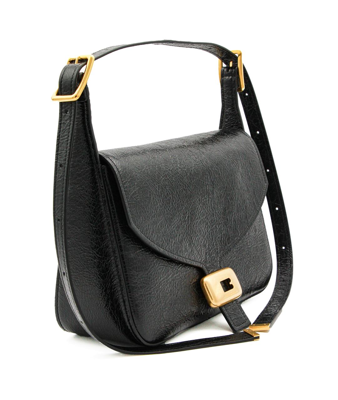 BALENCIAGA Черная кожаная сумка через плечо, фото 2