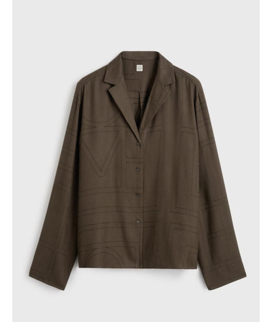 TOTEME Хаки вискозный костюм с брюками, фото 8