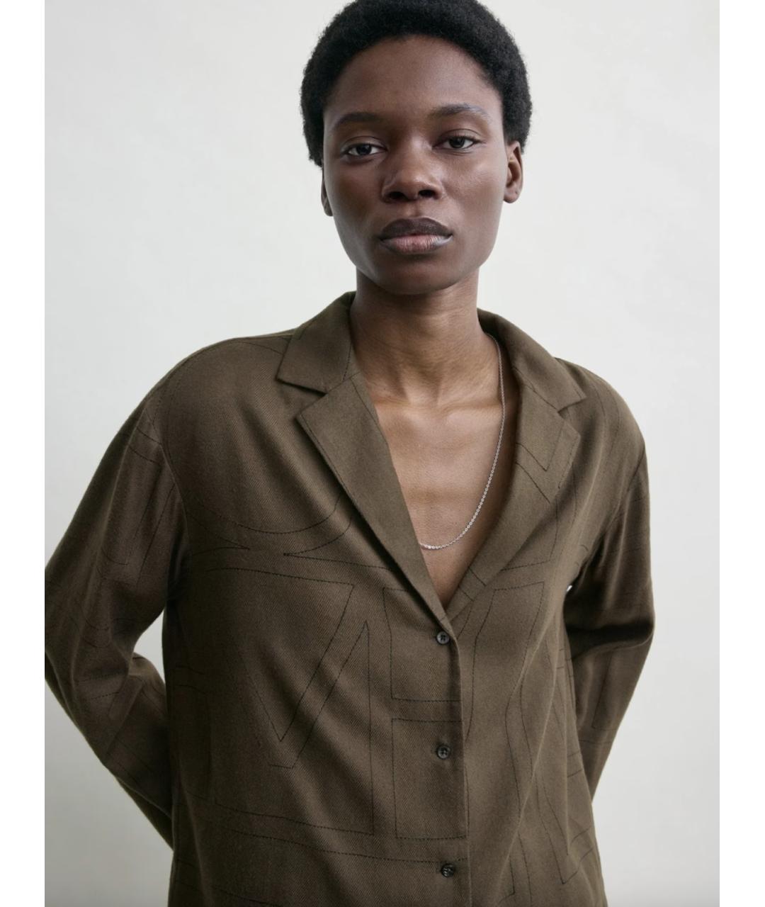 TOTEME Хаки вискозный костюм с брюками, фото 7