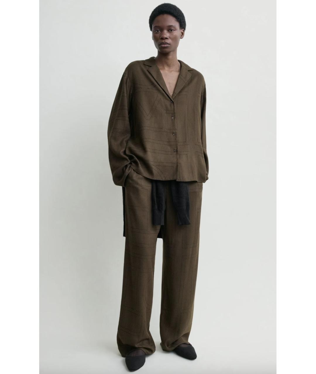 TOTEME Хаки вискозный костюм с брюками, фото 5