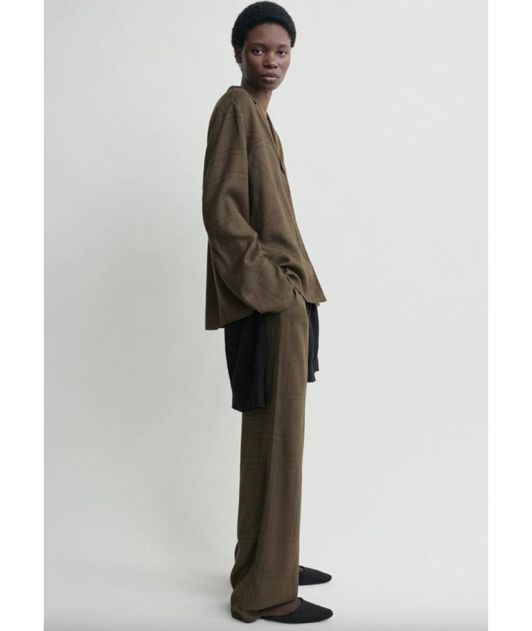 TOTEME Хаки вискозный костюм с брюками, фото 6