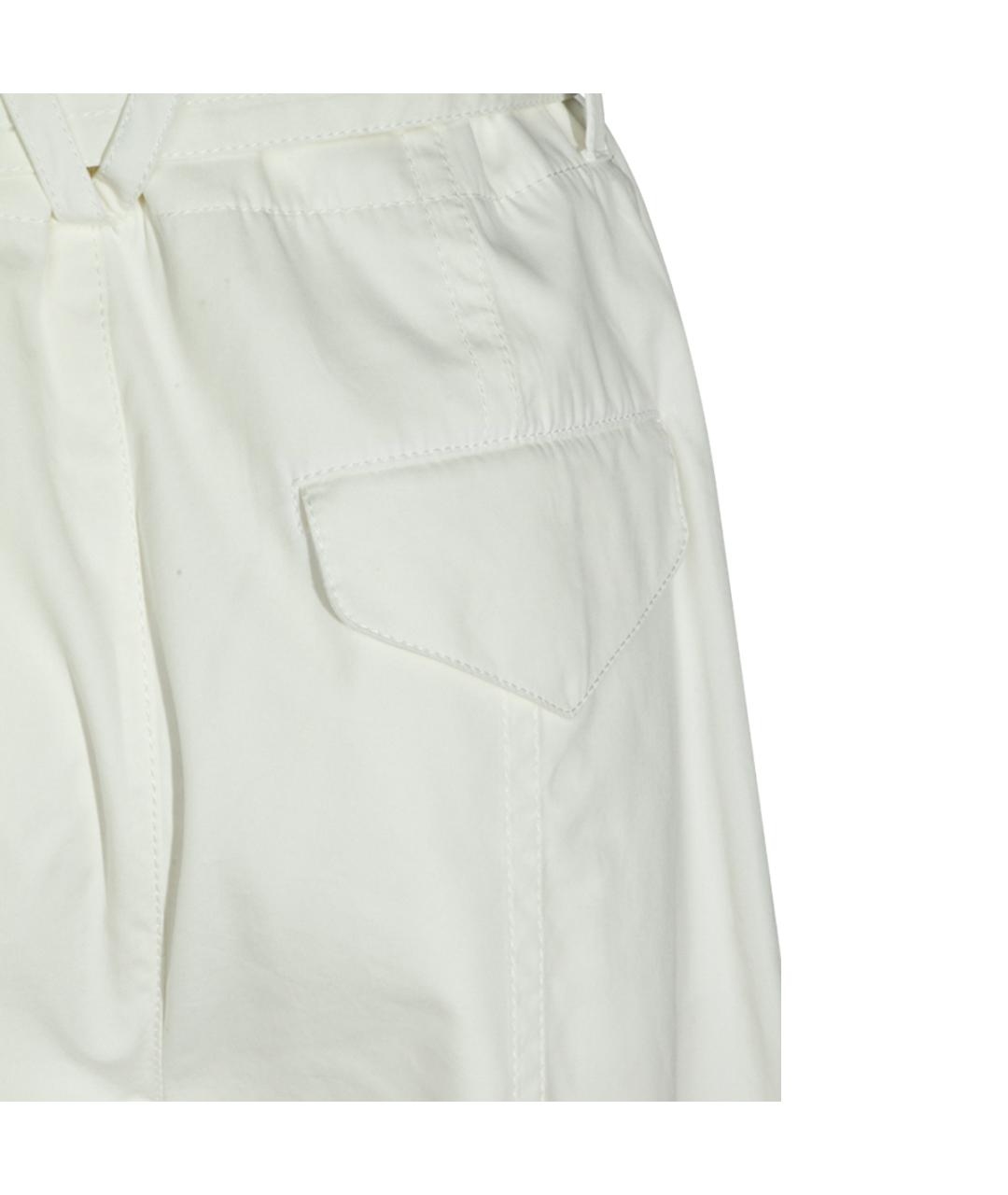 BOTTEGA VENETA Белые хлопковые прямые брюки, фото 4